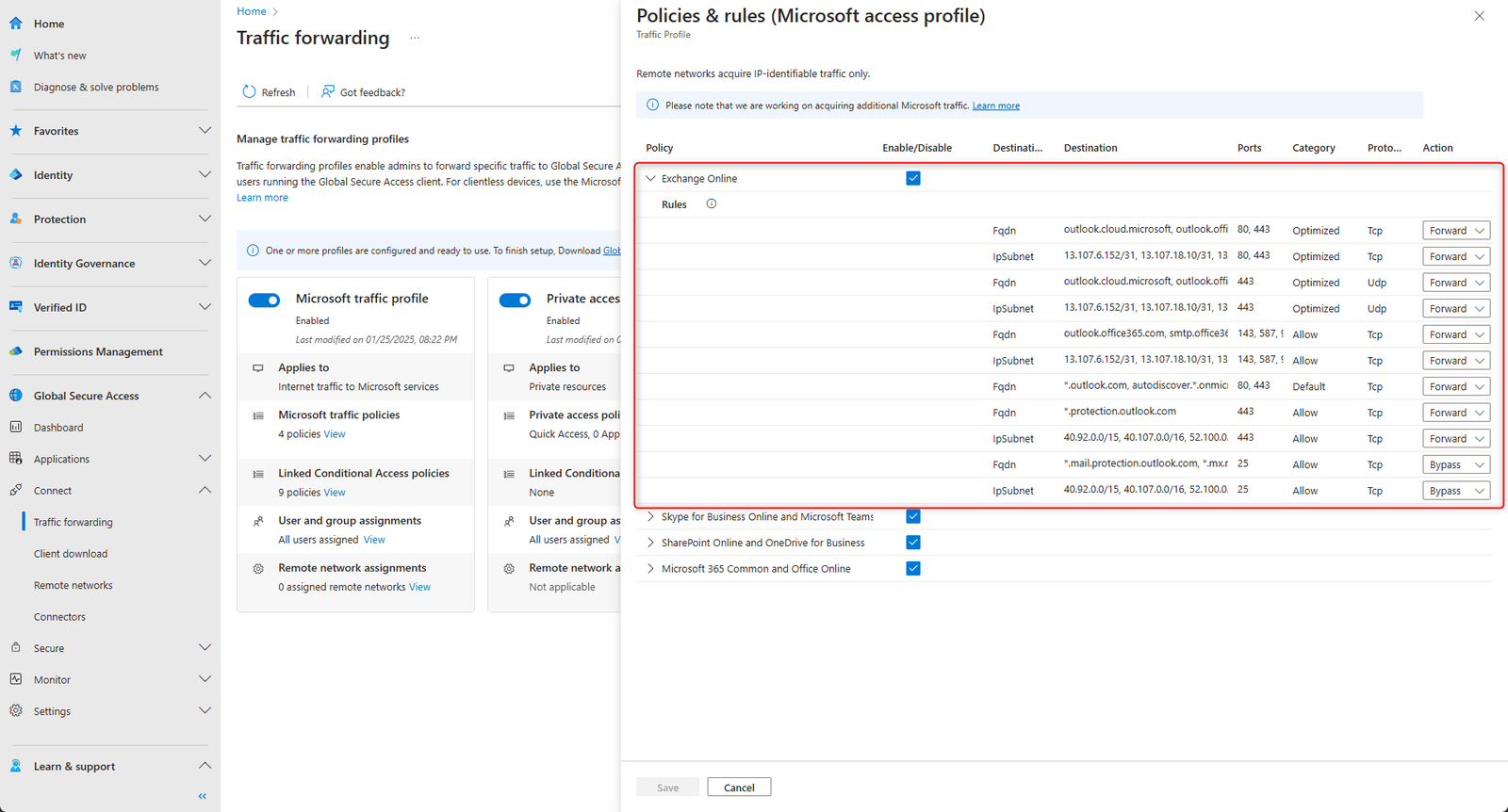 Global Secure Access: User and group assignment for traffic profile